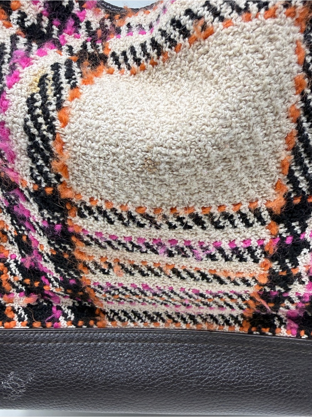 Coach Multicolor Tweed Shoulder Bag with Pink Tassel - Picture 4 of 16
